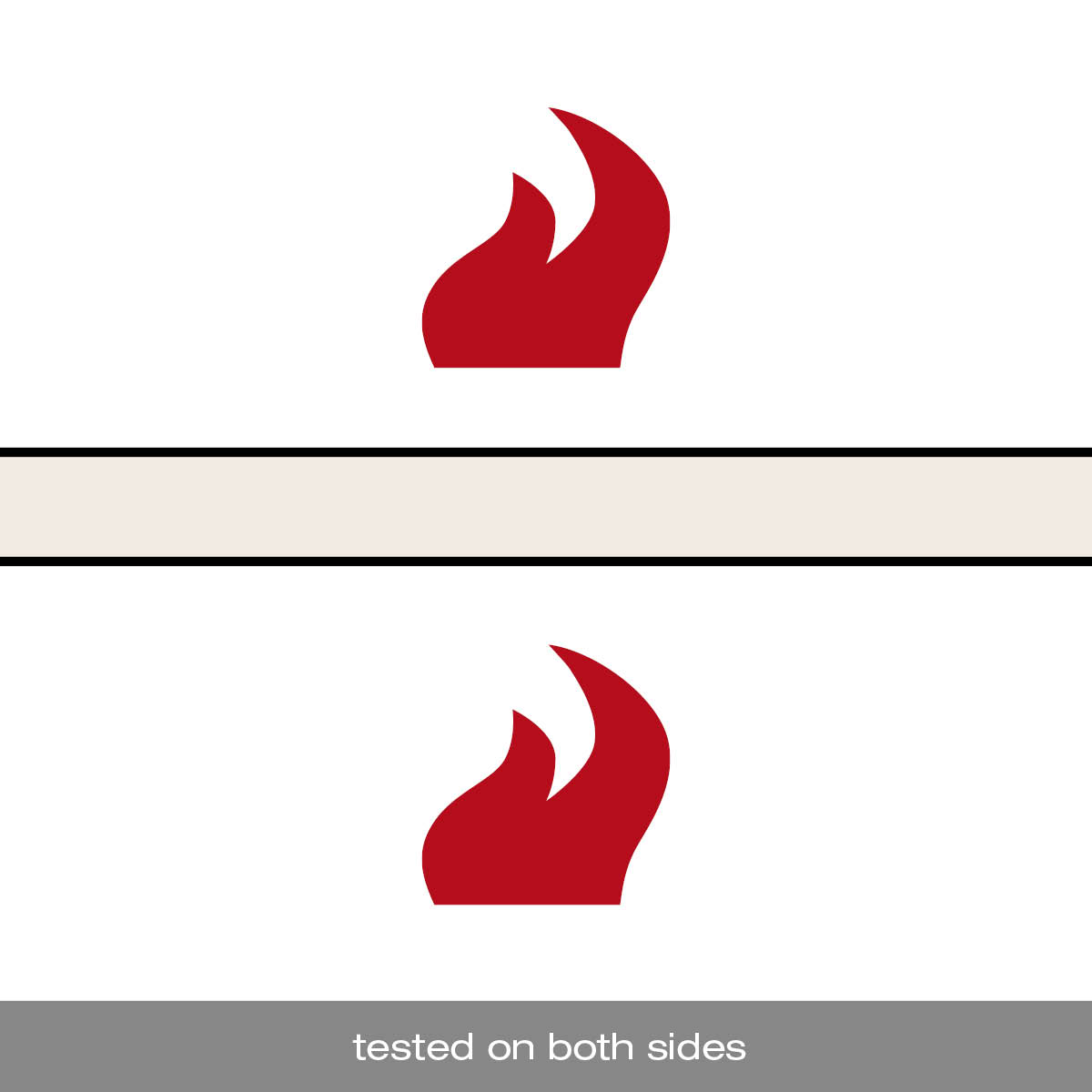 Pictogram - Tested on both sides