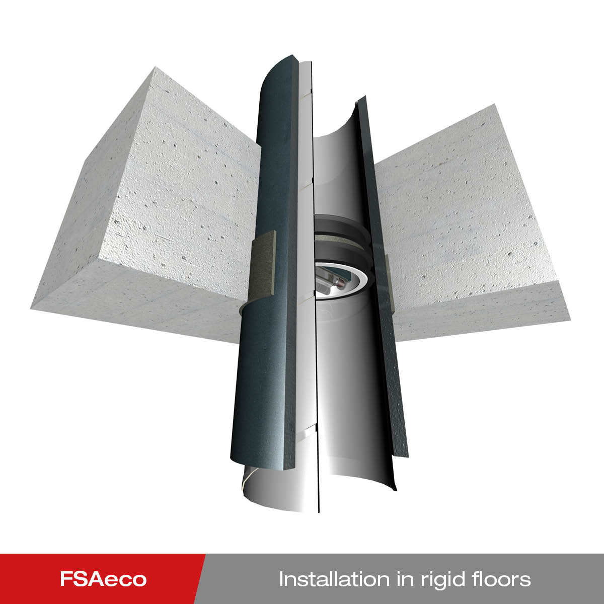 Installation - FSAeco fire protection closure FLI-VE in solid ceiling