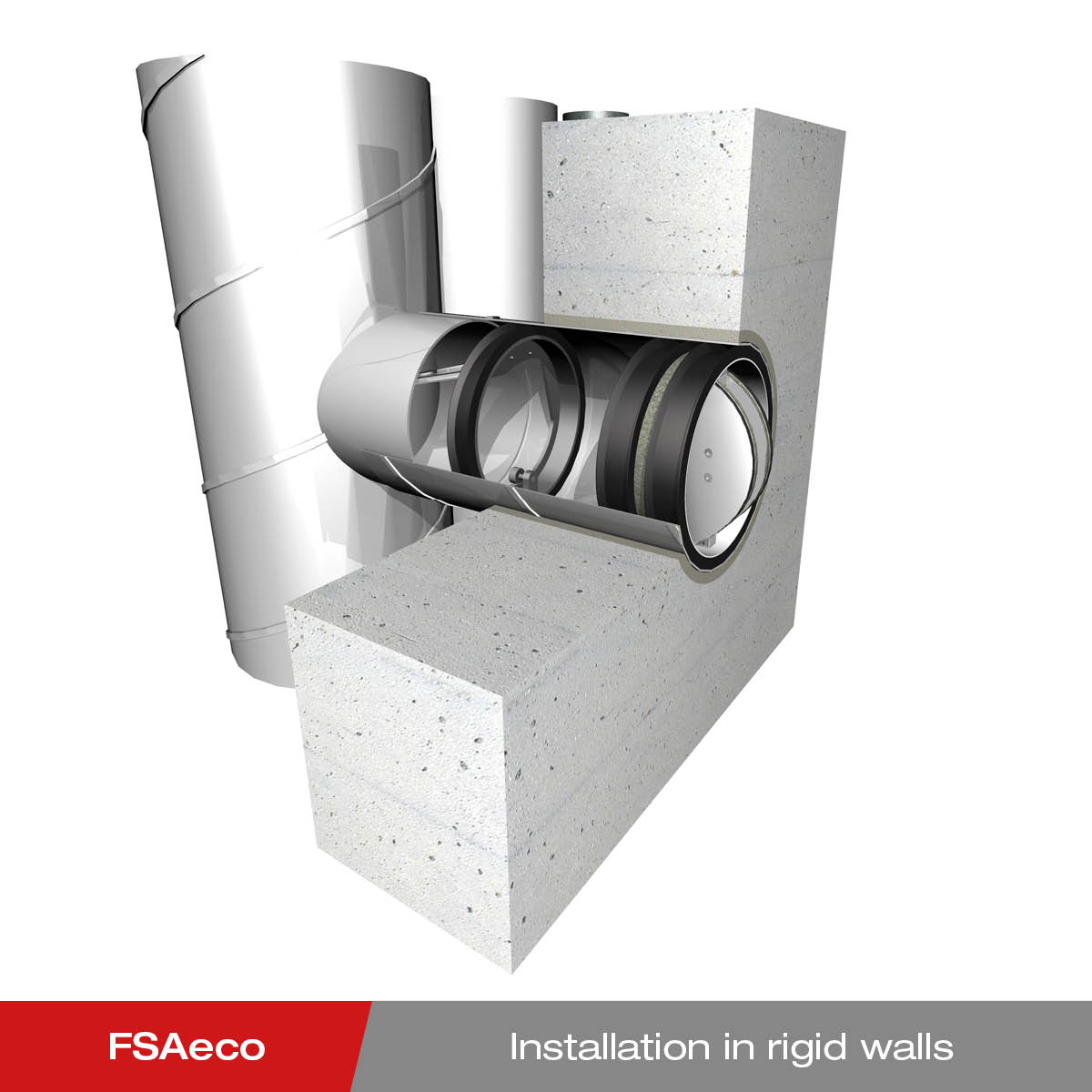 Installation - FSAeco fire protection closure FLI-VE in solid wall