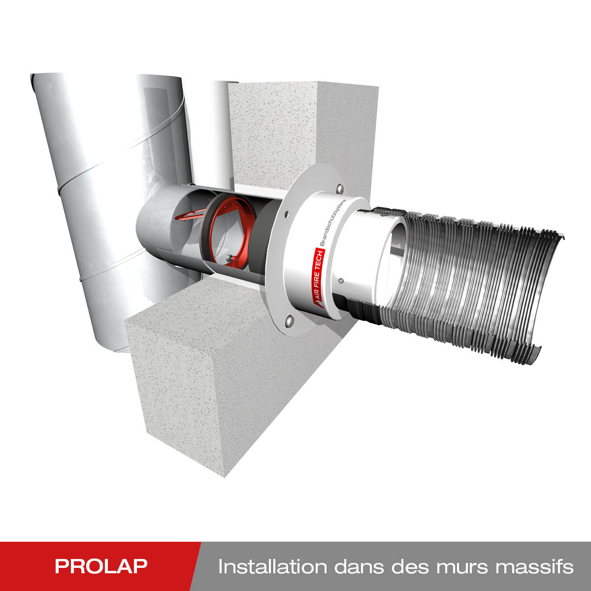 Fermeture coupe-feu encastrée FLI-VE PROLAP sur mur massif