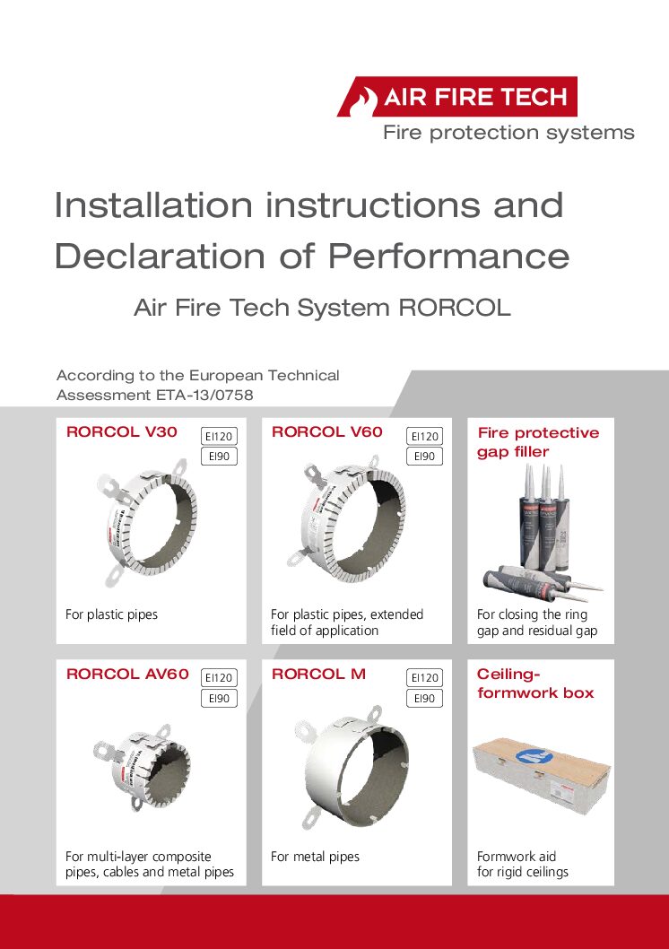 RORCOL Pipe collars – Installation Instructions – english (13,00 MB)
